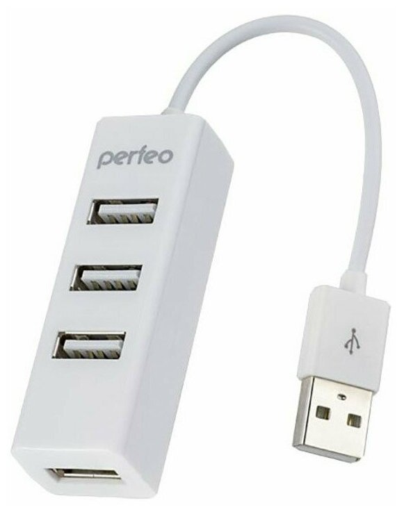 USB-Концентратор Perfeo 4 Port, (PF-HYD-6010H White) белый