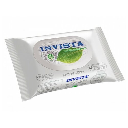 Купить KG331987 Влажные салфетки Invista Bio White антибактериальные c клапаном, 48 шт/уп
