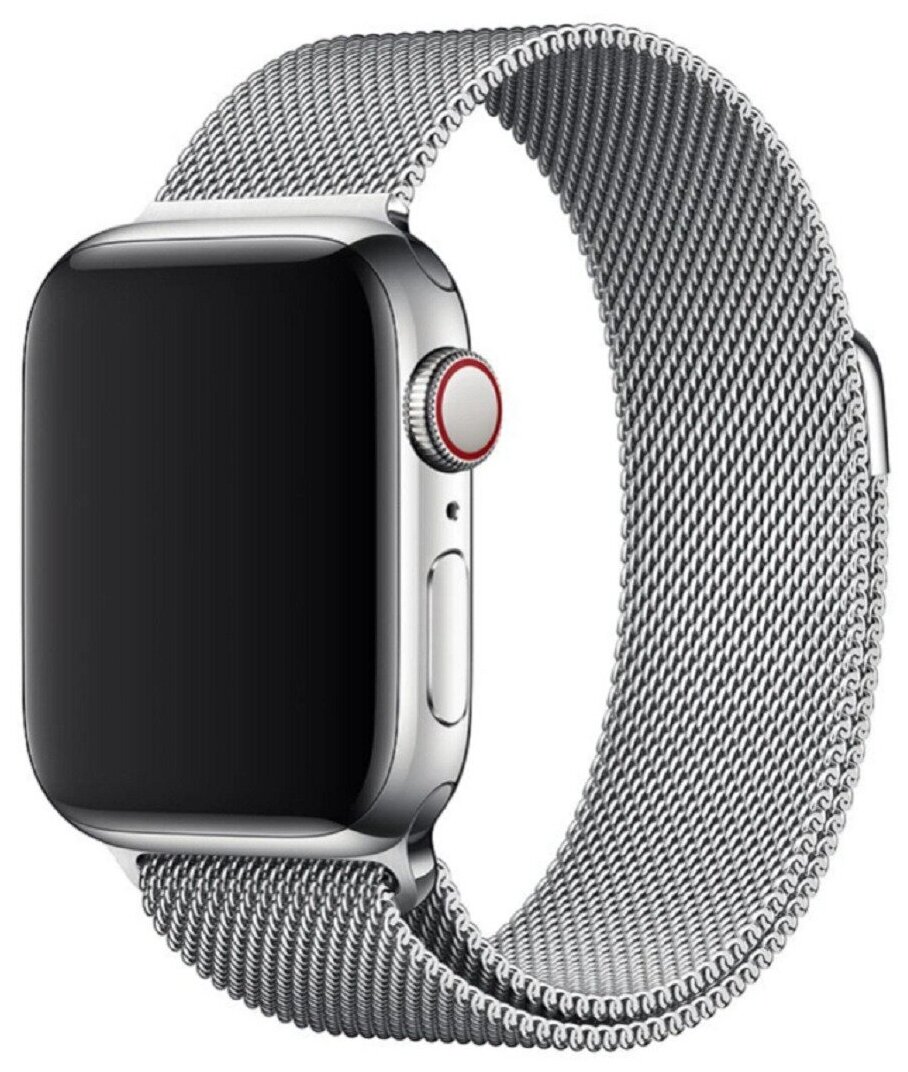 Металлический ремешок "миланская петля" для Apple Watch Series 1-8 и Ultra - 42/44/45/49 мм (эпл вотч), серебристый