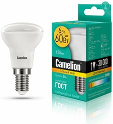 Эл.лампа светодиодная Рефлектор LED6-R50/830/E14 (6W=60Вт 455Lm 220В) Camelion