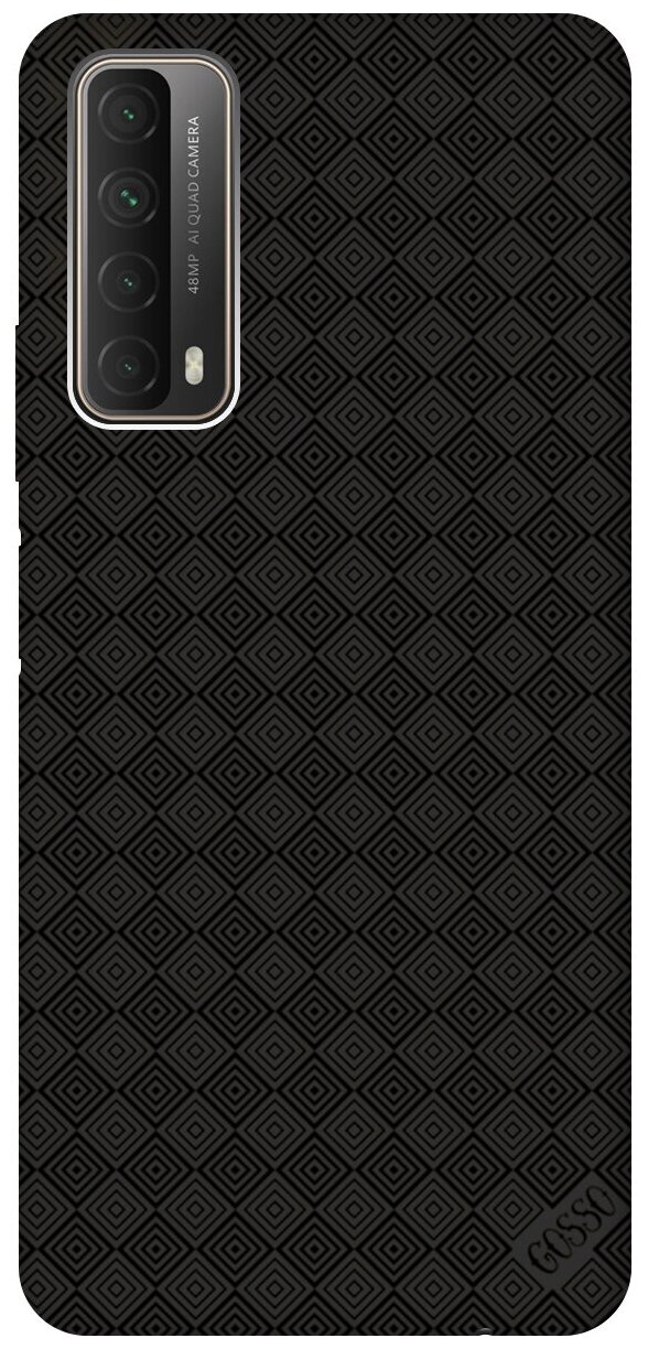 Ультратонкая защитная накладка Soft Touch для Huawei P Smart 2021 с принтом "Magic Squares" черная