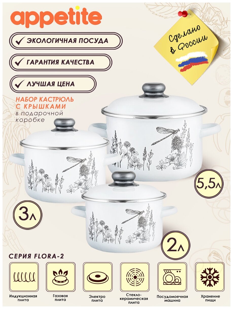 Набор 6 предметов Flora-2 ТМ Appetite