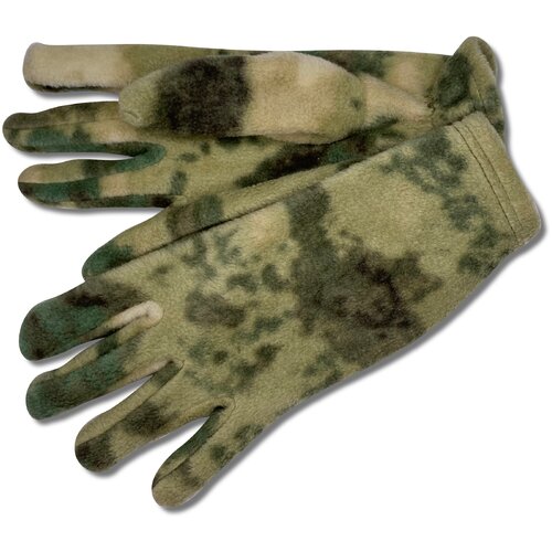 фото Перчатки флисовые, цвет мох полигон