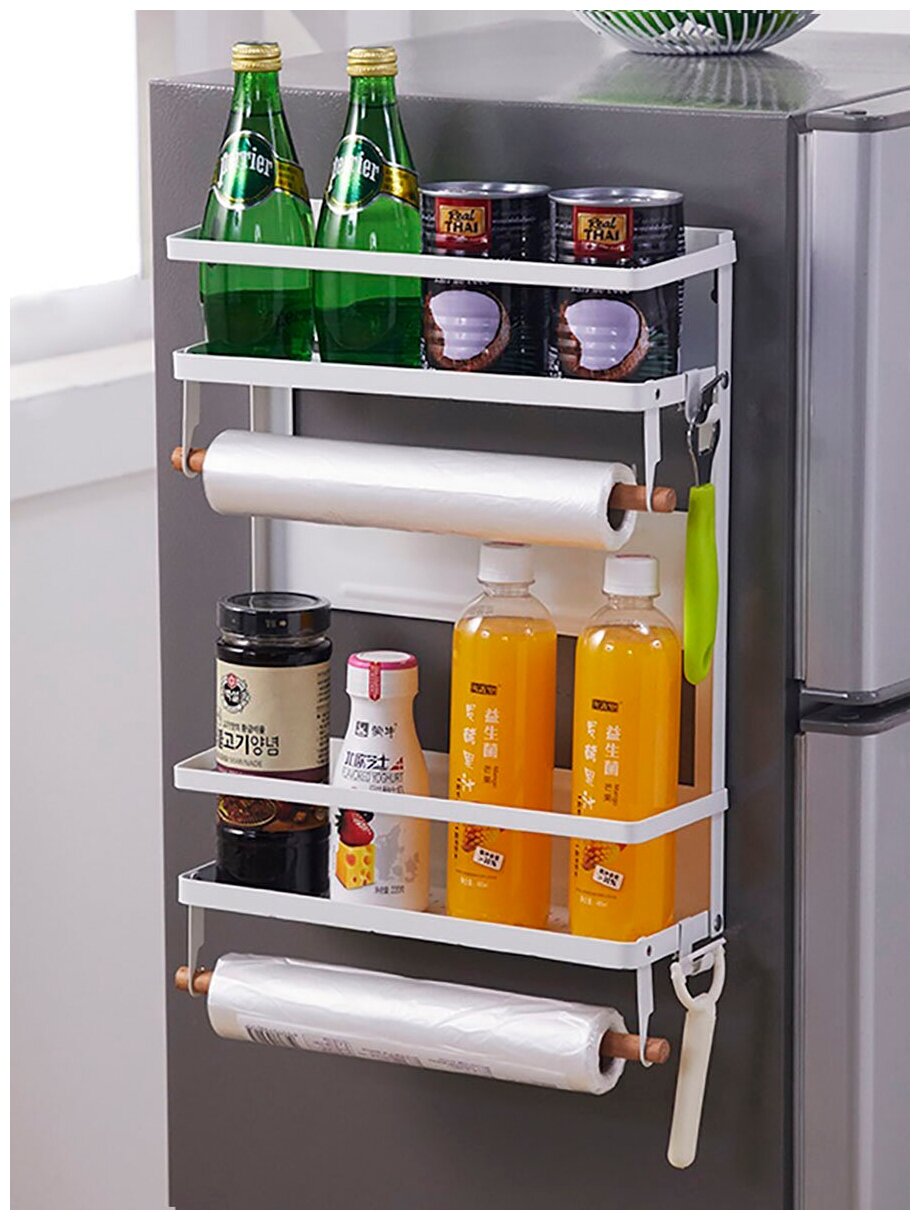 Кухонная стойка-органайзер магнитный на холодильник Storage Rack 17WRS