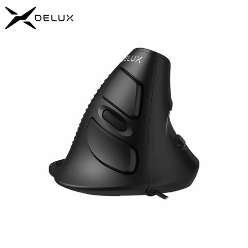 Delux M618XU эргономичная вертикальная офисная мышь, 4000DPI черный