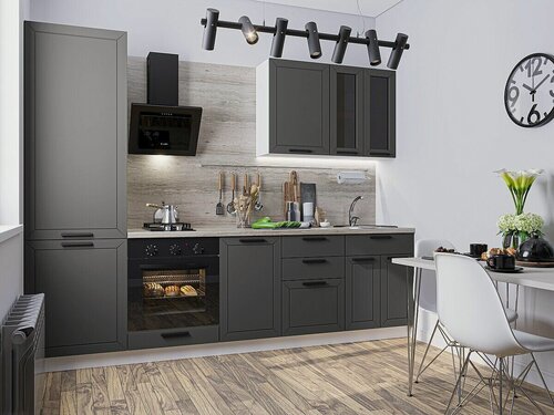 Изображение товара Готовый кухонный гарнитур без столешницы кухня Глетчер-04 2140*2700*600 Маренго Силк