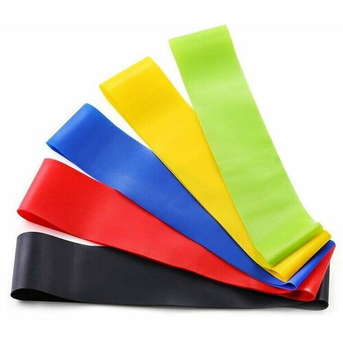 Фитнес-резинки набор из 5 шт Резинки для фитнеса пилатеса и йоги Ленточные эспандеры Фитнес резинка Лента для фитнеса Ленточный эспандер 399₽