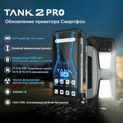 Смартфон Unihertz 8849 TANK 2 Pro Project 12/512Gb, Черный
