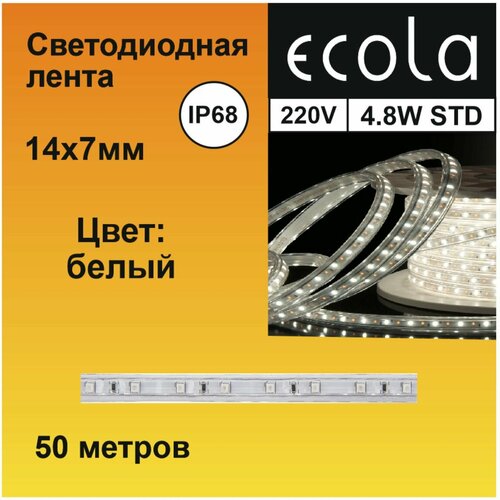 Ecola LED strip 220V STD 14,4W/m IP68 14x7 60Led/m 4200K 12Lm/LED 720Lm/m лента 50м
