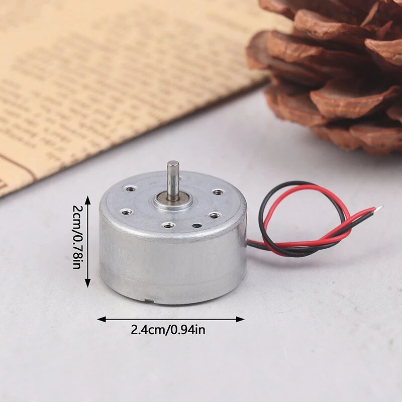 RF-300EA-1D390 DC 1,5 V 3V 5V 6V 7250 об/мин мини бесшумный 24 мм круглый Шпиндельный двигатель Драгоценный Металлический щеточный двигатель DIY Игрушечная модель на солнечной энергии, 1pcs