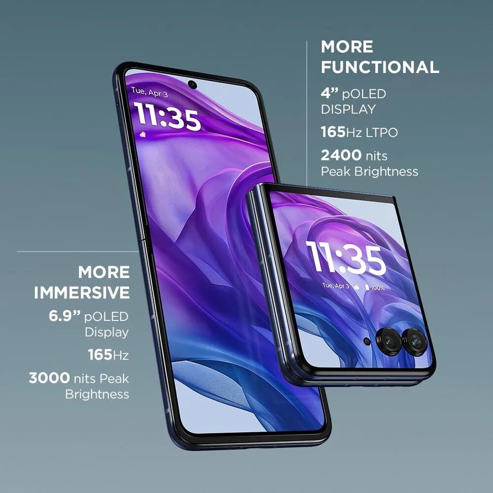Смартфон Motorola Razr 50 Ultra,12GB 256 Гб, влагозащита IPX8 Глобальная версия, русский, google play синий