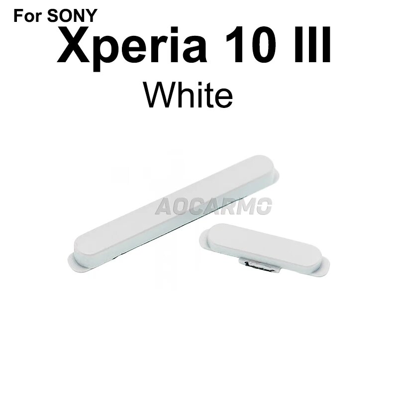 Aocarmo для Sony Xperia 10 III X10iii клавиша громкости кнопка голосового помощника XQ-BT52 XQ-BT44 SO-52B SOG04 белый