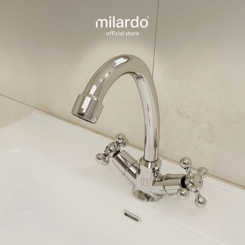 Изображение товара Смеситель для раковины и умывальника Milardo Дуплекс (Duplex) DUPSB00M01 хром глянцевый