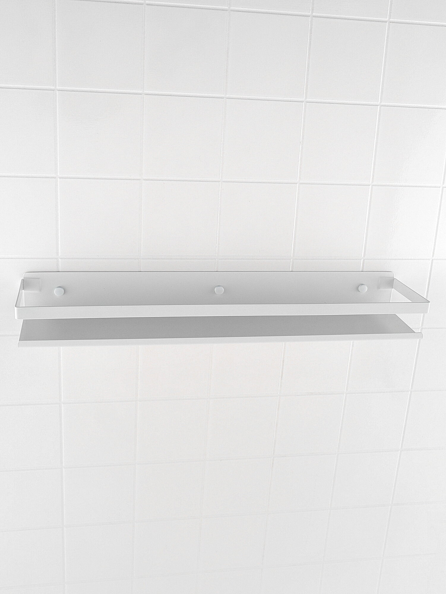 Полка для ванной Diadonna, нержавеющая сталь, цвет белый, матовая, крепление дюбелями — фото 1