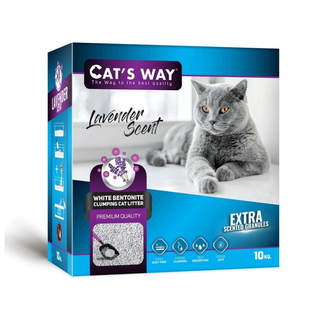 Наполнитель Cat's Way "White Cat Litter", для кошачьих туалетов, 6л