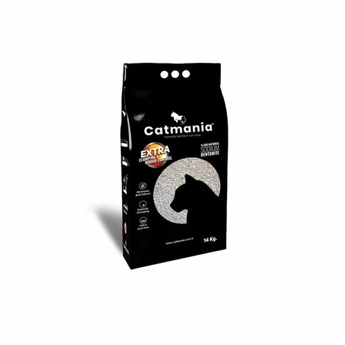 Наполнитель комкующийся Catmania Extra Cat Litter sodium супервпиывающий для кошачьего туалета без запаха 14 л