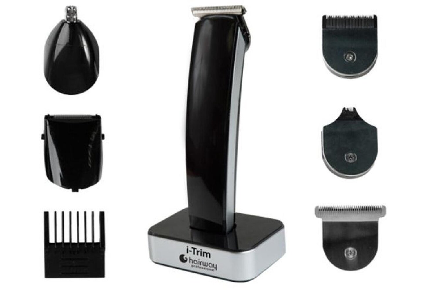 Машинка для окантовки волос профессиональная Hairway I-Trim 02035, нержавеющая сталь, от сети, черно-серый