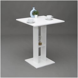 Обеденный стол CAPRI-60, белый\белый, 60х60х78,5, VERAMENTE