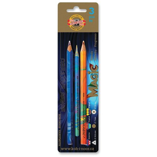 Карандаши с многоцветным грифелем KOH-I-NOOR, набор 3 шт, Magic, 5,6 мм/ 7,1 мм, блистер, 9038003002BL