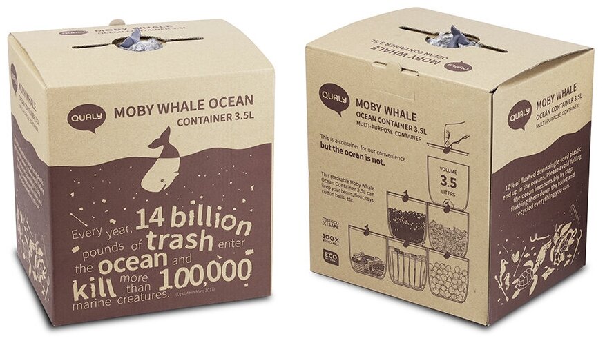 Контейнер Qualy для хранения Moby Whale Ocean 3,5 л (QL10331-CL-BU) - фотография № 7