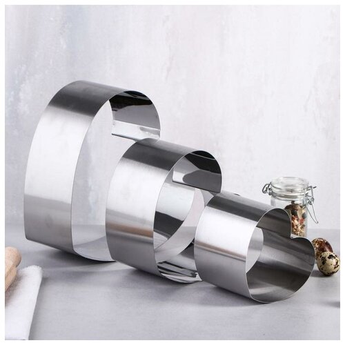 Набор форм для выпечки и выкладки Сердце 20 х 20 х 85 см 3 шт 977₽