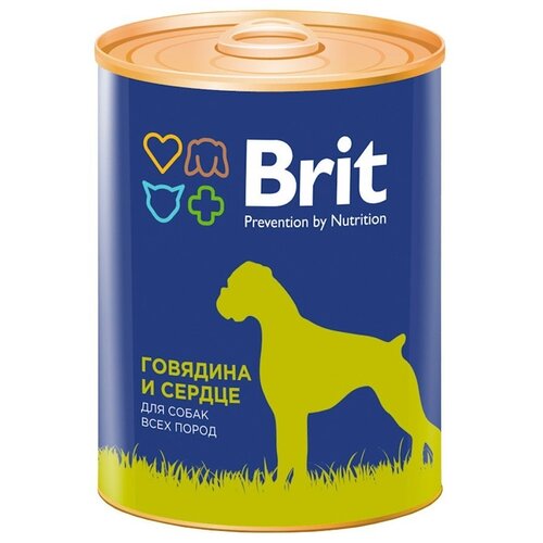 Влажный корм для собак Brit говядина, сердце 1 уп. х 1 шт. х 850 г