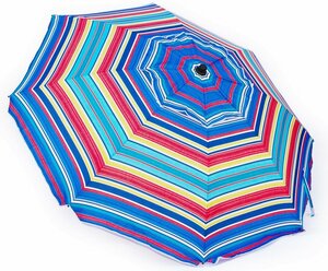 Зонт пляжный круглый складной с металлической ручкой, с наклоном и клапаном, 200 см, Красный восход