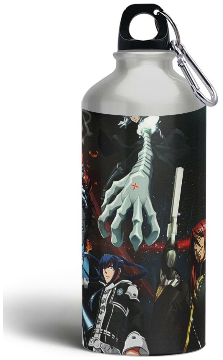 Бутылка спортивная,туристическая фляга, 500мл с карабином D.Gray-man - 2
