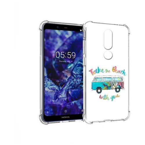 Чехол задняя-панель-накладка-бампер MyPads Хиппи автобус для Nokia 5.1 Plus/Nokia X5 противоударный