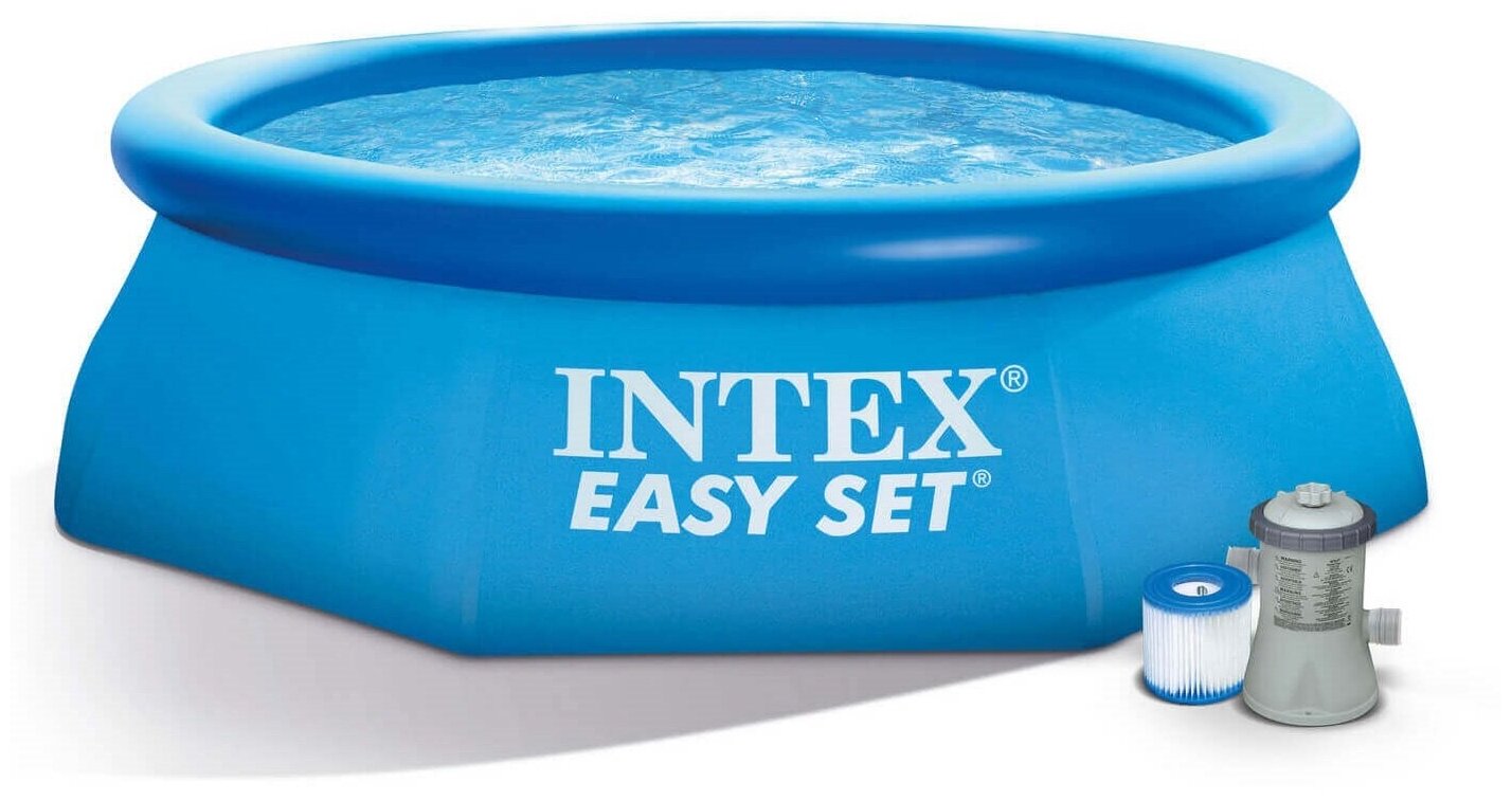 INTEX Бассейн надувной Easy Set, 244 х 61 см, 1942 л, фильтр-насос 1250 л/ч, от 6 лет, 28108NP INTEX