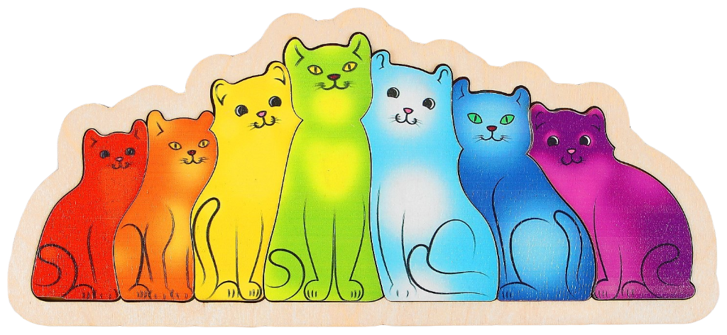Рамка-вкладыш Нескучные игры Разноцветные котята, 28 х 13 см - фото №1