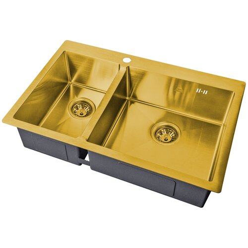 Врезная кухонная мойка 78х51см, ZorG Sanitary SH 78-2-51-R BRONZE, матовое Бронза PVD покрытие zorg sh 5151 bronze