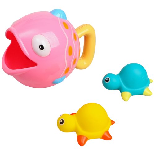 набор игрушек для игры в ванне рыбка и черепашки розовая Набор игрушек для игры в ванне Рыбка и черепашки, розовая