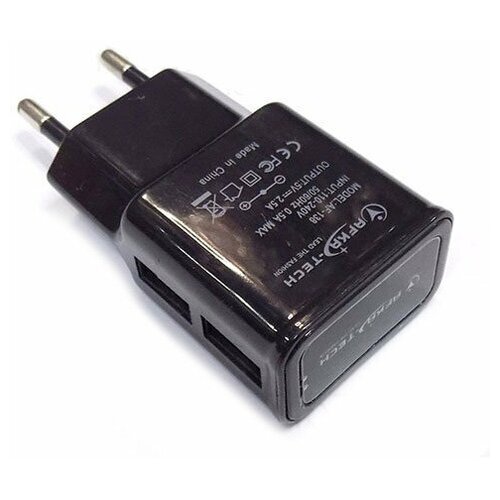 Зарядное сетевое СЗУ usb 2x Afka-tech AF-136/138 5.3V 2.5A черный