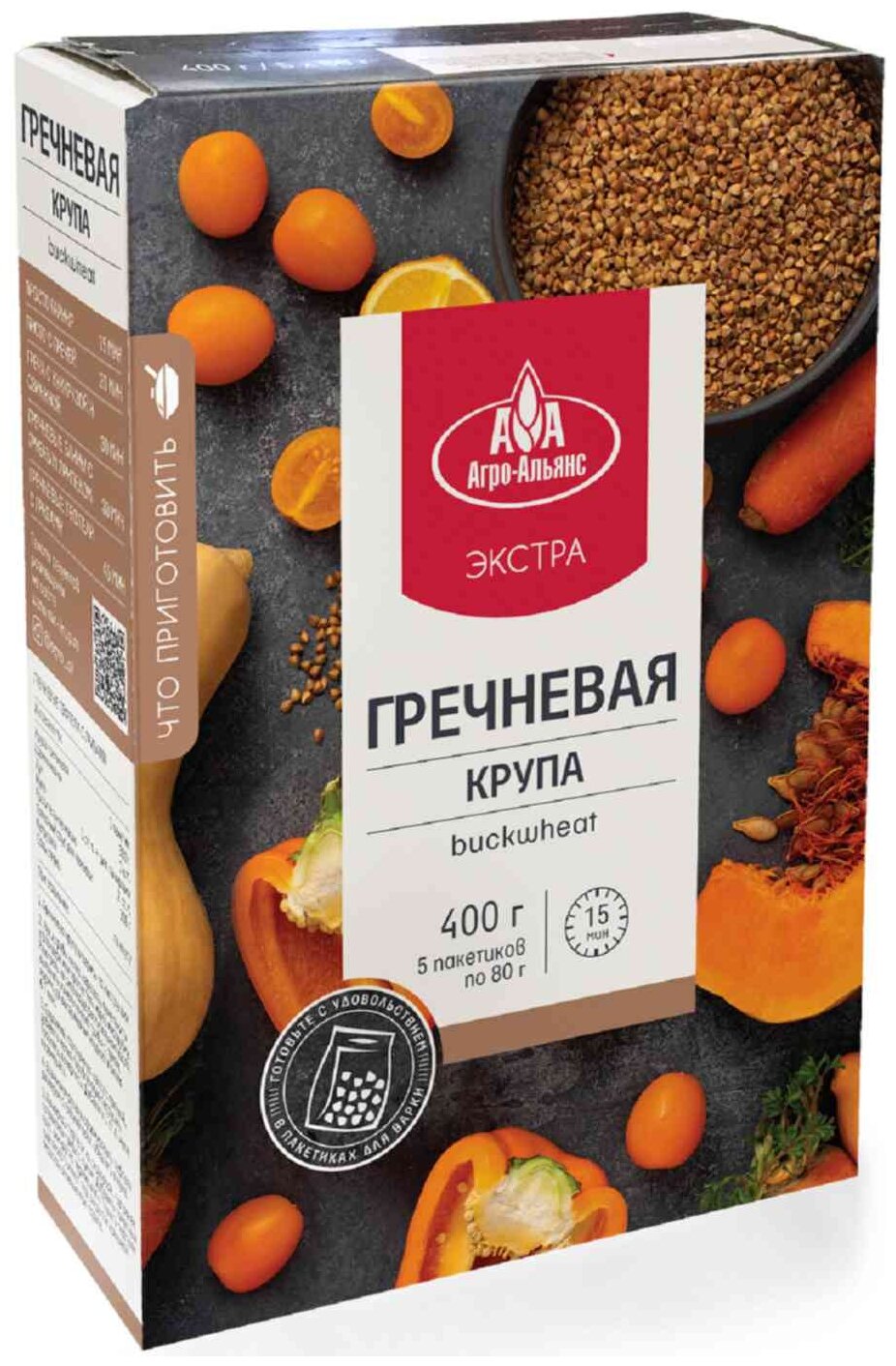 Гречневая крупа "Агро-Альянс Экстра" в пакетиках для варки 400г (5*80г) - фотография № 3