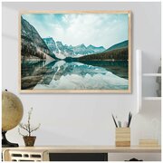 Постер без рамки "Горный пейзаж, озеро Норвегии" 30*40 в тубусе / Картина для интерьера / Плакат / Постер на стену / Интерьерные картины