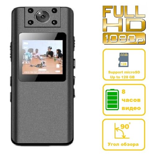 Беспроводная автономная мини видеокамера A22 FulHD поворотный объектив дисплей Мини камера с записью видео со звуком 559000₽