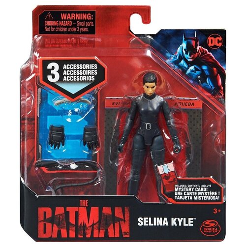 THE BATMAN DC SPIN MASTER 6061622 SELINA KYLE: Фигурка Селина Кайл (Женщина-кошка) 10 см с аксессуарами и загадочной картой