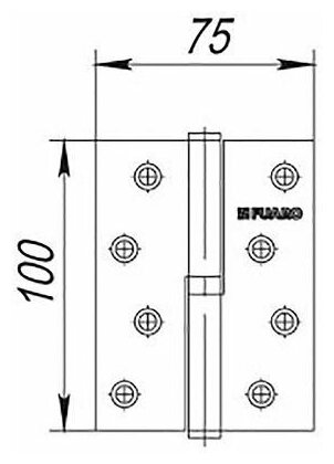 Петля съемная Fuaro 413-4 100х75х2,5 PB латунь, левая - фотография № 3