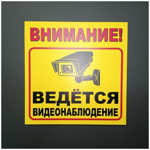 табличка стреляю без предупреждения 30х20 см уф печать пвх Табличка Внимание! Ведётся видеонаблюдение (20 х 20 см, ПВХ 2 мм)