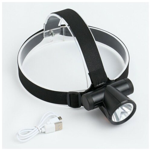 фото Фонарь налобный аккумуляторный 1 вт, 1200 мач, 110 лм, 7 x 5 x 6.2 x 5.7 см, usb