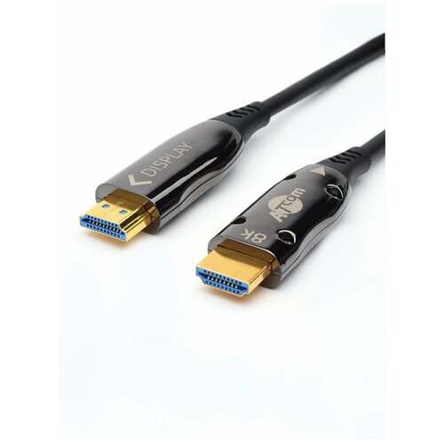 Кабель HDMI 40 м (HIGH speed, Metal gold, Optical) 8K VER 2.1 ATcom HDMI 2.1 (m) - HDMI 2.1 (m) 40 м высокоскоростной hdmi кабель v2 1 8k 3м premium high speed прочный высококачественный кабель hdmi hdmi