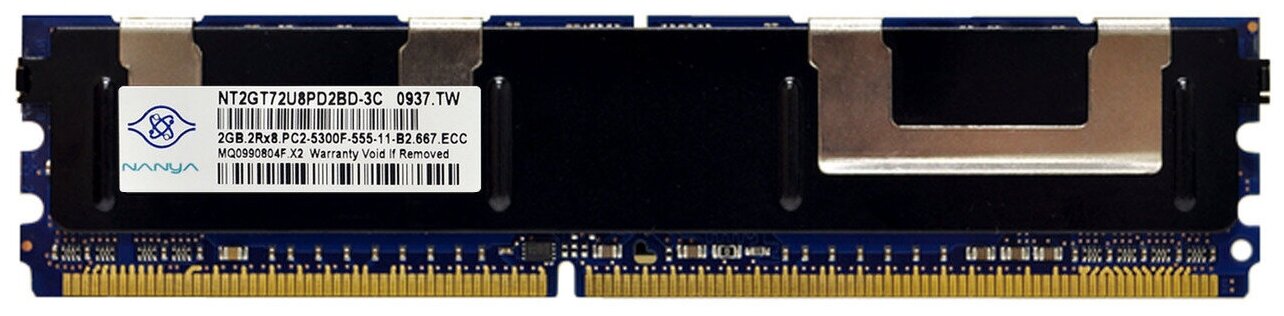 Модуль памяти Nanya 2GB DDR2 PC2-5300F 667MHz 2Rx8 ECC FB-DIMM (NT2GT72U8PD2BD-3C)