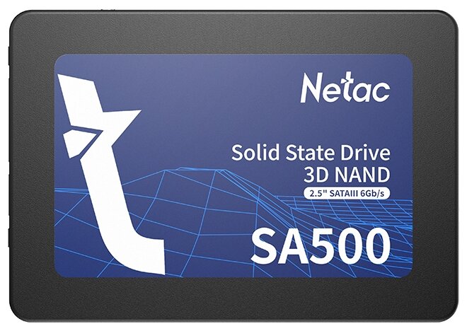 Внутренний SSD Netac 128GB SA500, SATA-III, R/W - 500/400 MB/s, 2.5", 3D NAND - фотография № 1