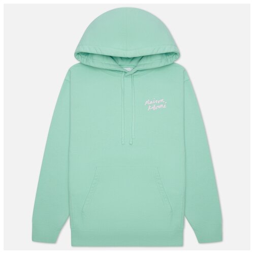 Мужская толстовка Maison Kitsune Mini Handwriting Loose Hoodie зелёный, Размер XS