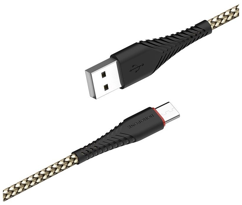 Кабель USB2.0 Cm-Am Borofone BX25 Black, черный - 1 метр