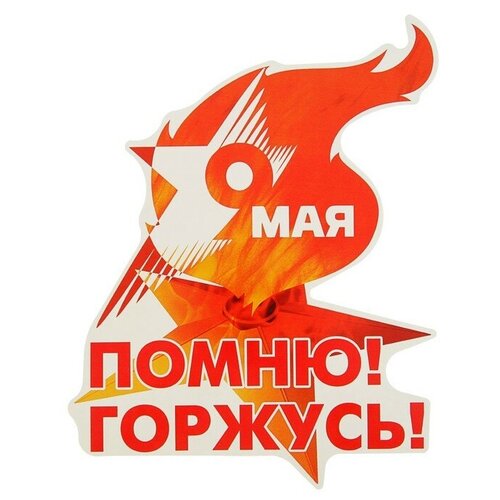 Наклейка на авто "9 мая. Помню! Горжусь!" 220х170мм