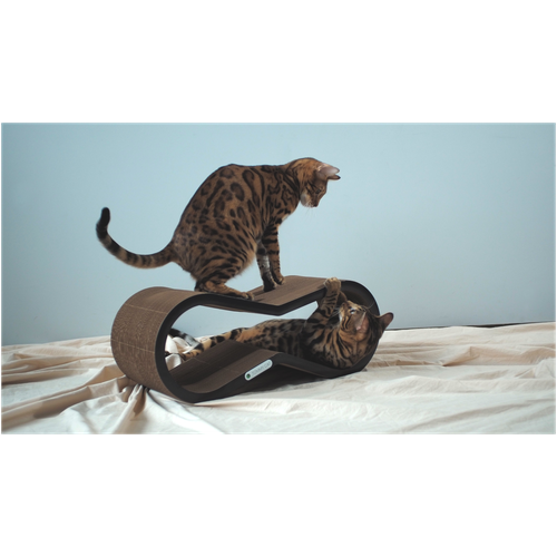 когтеточка лежанка joyful cat breeze Когтеточка лежанка для кошек из картона Tommy Cat Свитч , Черная