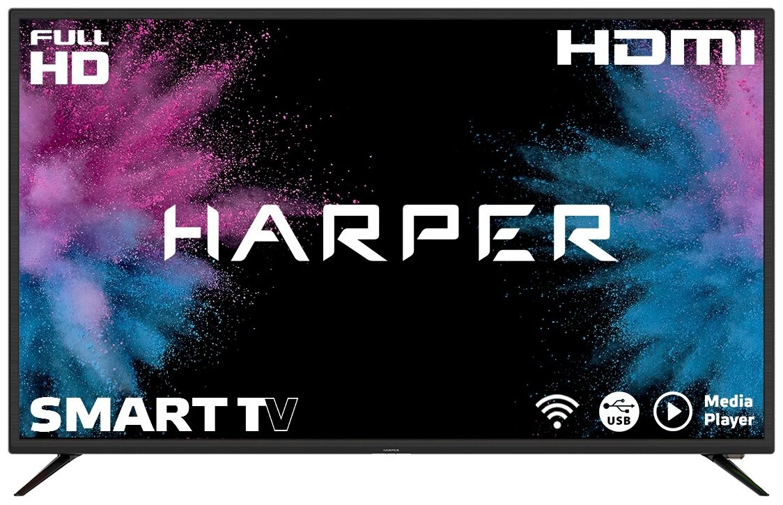43" Телевизор HARPER 43F690TS, черный