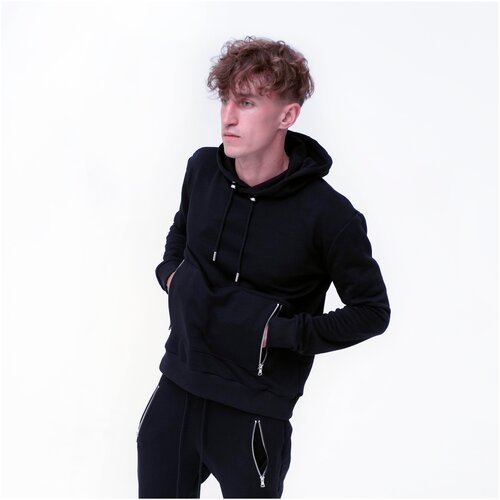 фото Худи scandal, силуэт полуприлегающий, средней длины, размер l, черный